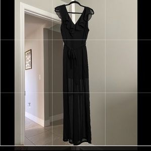 Black Ruffled Jumpsuit